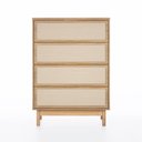 Ver imagem 1 de Cômoda Kaki 4 Gavetas 80 Cm X 45 Cm Tauari / Telinha Rattan