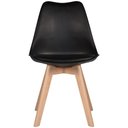 Ver imagem 3 de Kit C/2 Cadeiras Leda Charles Eames Saarienen Wood com Almofada Preta