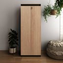 Ver imagem 1 de Armário para Escritório Alto 2 Portas com Chave 60cm Me4151 Tecno Mobili - Amêndoa/preto