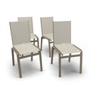 Ver imagem 1 de Kit 4 Cadeiras Jantar Gourmet Alumínio Fendi Tela Bege