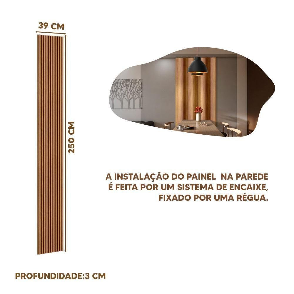 Painel Ripado Placa 40 Cm X 250 Cm Mdf e Mdp Nature Linea Brasil - 7