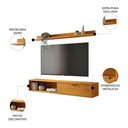 Ver imagem 3 de Rack TV 55 pol. Suspenso 136cm 1 Porta Lila Cinamomo Z49 - Mpozenato