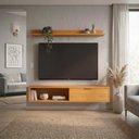 Ver imagem 6 de Rack TV 55 pol. Suspenso 136cm 1 Porta Lila Cinamomo Z49 - Mpozenato