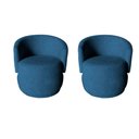 Ver imagem 1 de Kit 2 Poltronas Decorativa Beatriz Orgânica Bouclé Azul Marinho