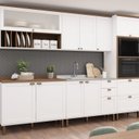 Ver imagem 1 de Cozinha Completa Modulada 5 Peças 100% MDF Iluminata Branco/Ébano