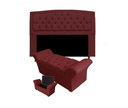 Ver imagem 1 de Cabeceira Geovana e Calçadeira Veneza Para Quarto Solteiro 90cm Suede Vermelho Bordo - LM DECOR