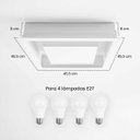 Ver imagem 2 de Plafon de Embutir Teto Quadrado Luz Indireta 45cm P/ 4 E27 St1215