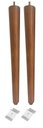 Ver imagem 1 de Kit de 2 Pé Palito 75cm Amendoa Marrom Claro + Chapinha Inclinada Metal