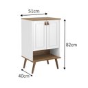 Ver imagem 3 de Gabinete de Banheiro 2 Portas e 1 Nicho 51cm Denver Yescasa Branco/Carvalho