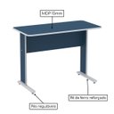 Ver imagem 4 de Mesa Escritório 1,50x0,60m s/ Gavetas - Cor Azul - Pandin - 44086