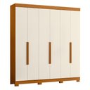 Ver imagem 1 de Guarda Roupa Casal Vinci 6 Portas Cinamomo/off White - Móveis Albatroz