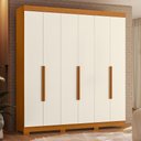Ver imagem 2 de Guarda Roupa Casal Vinci 6 Portas Cinamomo/off White - Móveis Albatroz