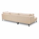 Ver imagem 7 de Sofá Sala de Estar Atena Chaise Esquerdo Pés de Ferro 254cm 4 Lugares Linho Off White M1 - Monari de