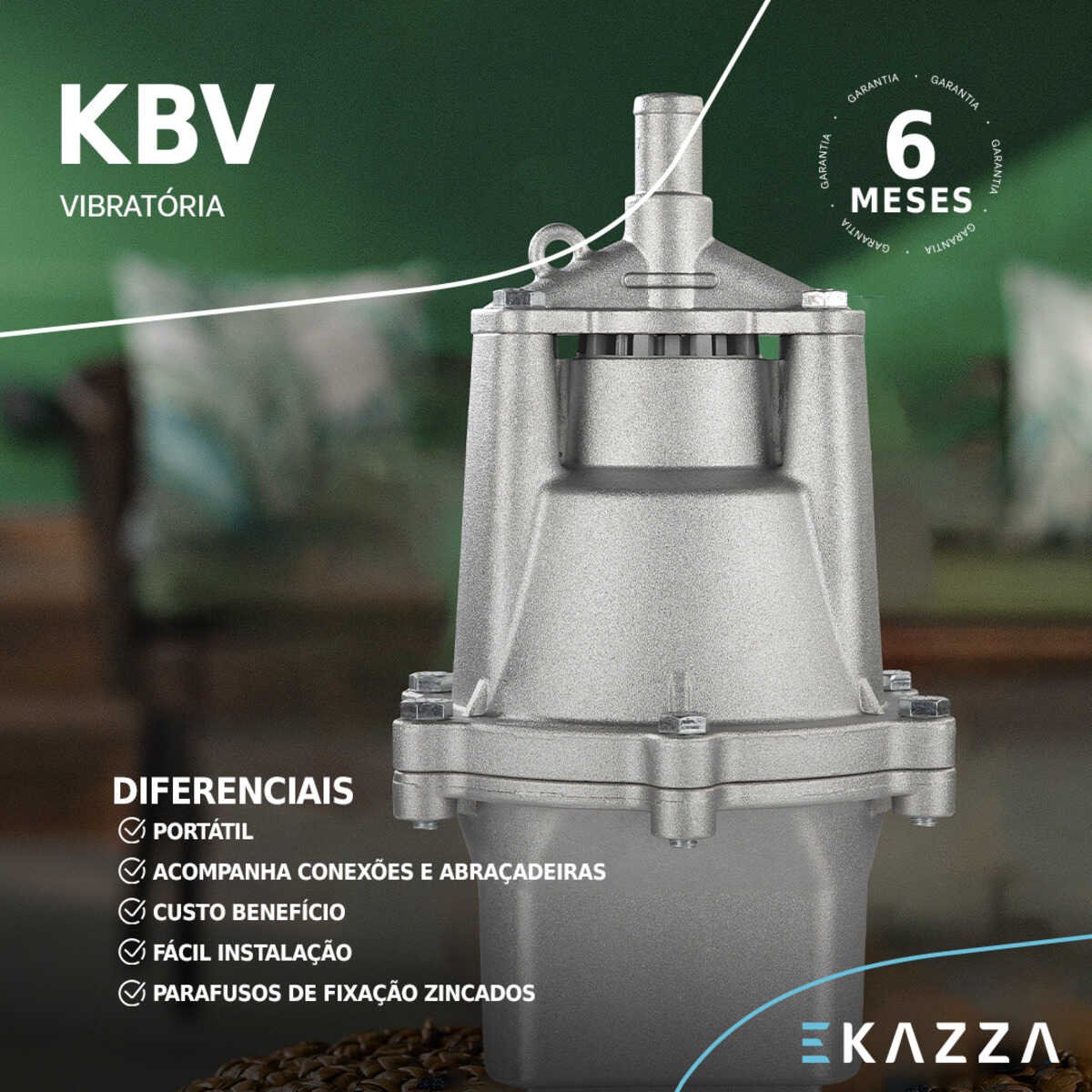 Motobomba Submersa Vibratória KBV800 360W Ekazza Voltagem:127V - 2