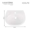 Ver imagem 4 de Lavatório para Coluna Icasa Sabará Cerâmica Branco 46x35cm