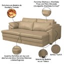 Ver imagem 3 de Sofá Decorativo Sala de Estar Marselha Retrátil Elétrico 4 Lugares 250cm Couro Bege - Mozzelar