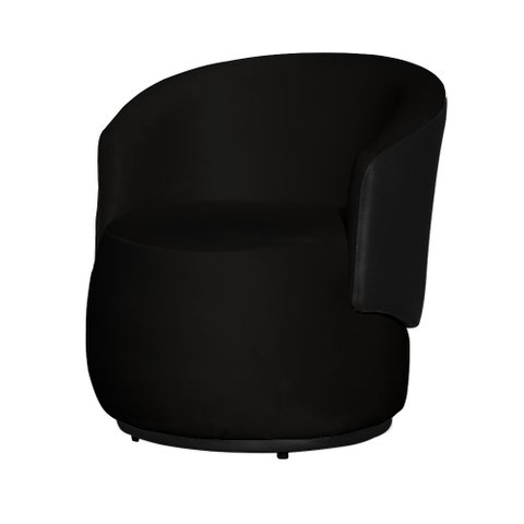 Poltrona Organica Recepção para Sala Aisha Corano Preto e Veludo Preto - Incasa Decor