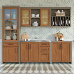 Cozinha Modulada 5 Peças Ratan 100% MDF Camponesa 100% MDF - 2 Cozinha Modulada 5 Peças Ratan 100% MDF Camponesa 100% MDF - 2