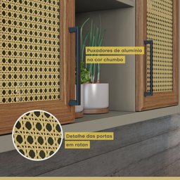 Cozinha Modulada 5 Peças Ratan 100% MDF Camponesa 100% MDF - 14 Cozinha Modulada 5 Peças Ratan 100% MDF Camponesa 100% MDF - 14