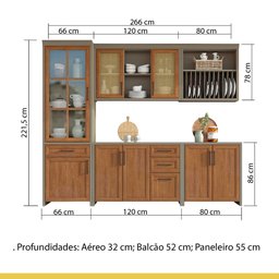Cozinha Modulada 5 Peças Ratan 100% MDF Camponesa 100% MDF - 4 Cozinha Modulada 5 Peças Ratan 100% MDF Camponesa 100% MDF - 4