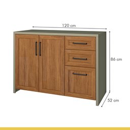 Cozinha Modulada 5 Peças Ratan 100% MDF Camponesa 100% MDF - 10 Cozinha Modulada 5 Peças Ratan 100% MDF Camponesa 100% MDF - 10