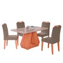 Ver imagem 1 de Conjunto Sala de Jantar Retangular 4 Lugares Mesa Tampo de Vidro 130 Cm Agata Cadeiras Estofadas Pao