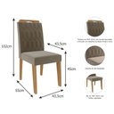 Ver imagem 7 de Conjunto Sala de Jantar Retangular 4 Lugares Mesa Tampo de Vidro 130 Cm Agata Cadeiras Estofadas Pao