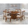 Conjunto Sala de Jantar Mesa Tampo Quadrada Giratório com 8 Cadeiras  - 1