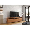 Ver imagem 1 de Rack Bancada com Pés Madeira Tv Sala de Estar Elegance 2,13 Lukaliam:jequitiba