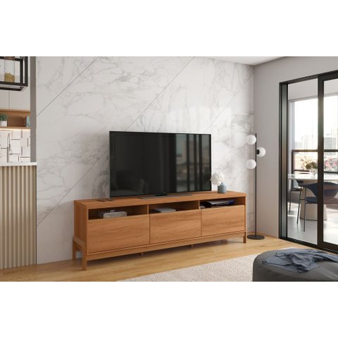 Rack Bancada com Pés Madeira Tv Sala de Estar Elegance 2,13 Lukaliam:jequitiba