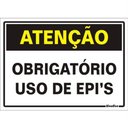 Ver imagem 1 de Placa de Poliestireno Auto-adesiva 20x30cm Atenção Uso Obrigatorio de Epi's - 250 Bt - Sinalize Plac