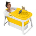 Ver imagem 1 de Banheira Ofurô Dobrável Portátil 210 Litros Adulto 112 Cm Vg+ Amarela