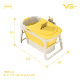 Banheira Ofurô Dobrável Portátil 210 Litros Adulto 112 Cm Vg+ Amarela - 6