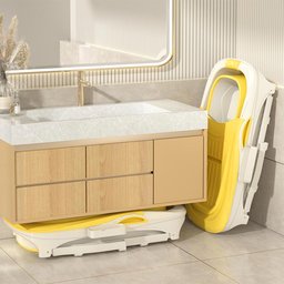 Banheira Ofurô Dobrável Portátil 210 Litros Adulto 112 Cm Vg+ Amarela - 4