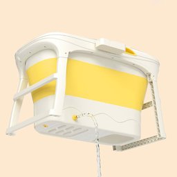 Banheira Ofurô Dobrável Portátil 210 Litros Adulto 112 Cm Vg+ Amarela - 5