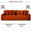 Ver imagem 4 de Sofá Retrátil 3 Lugares Veludo Armani 2,10 Mts Terracota
