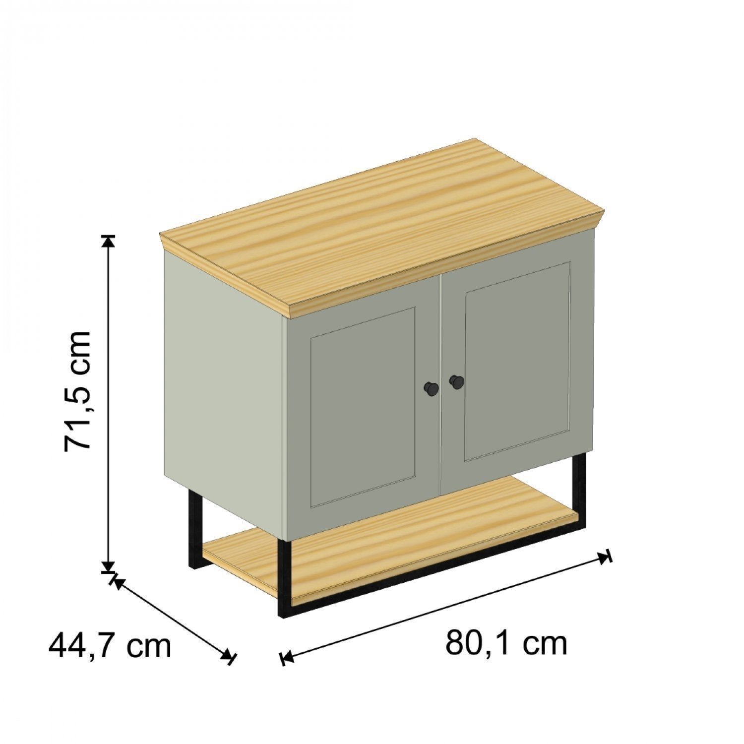 Gabinete para Banheiro 2 Portas 1 Prateleira 80cm Nordic  - 4