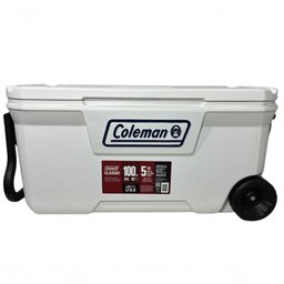 Caixa Cooler Termico Marine Branca 100qt 94l com Rodas Coleman - 1 Caixa Cooler Termico Marine Branca 100qt 94l com Rodas Coleman - 1
