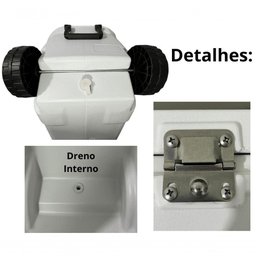 Caixa Cooler Termico Marine Branca 100qt 94l com Rodas Coleman - 3 Caixa Cooler Termico Marine Branca 100qt 94l com Rodas Coleman - 3