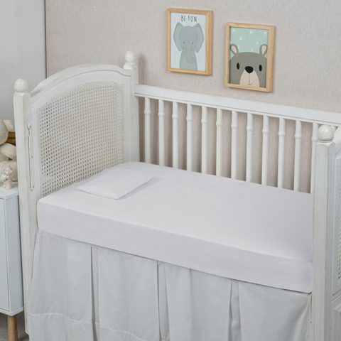 Lençol Berço Infantil Avulso com Elástico e Fronha 300 Fios 100% Algodão 1 Peça:branco