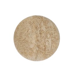 Tapete Redondo Bege Felpudo Leve Antiderrapante Closet 120cm - 1