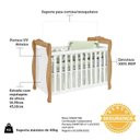 Ver imagem 5 de Quarto de Bebê Completo Berço 3 em 1, Guarda-Roupa e Cômoda MDF Nina Espresso Móveis Branco/Amêndoa