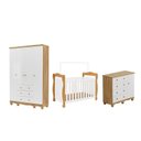 Ver imagem 2 de Quarto de Bebê Completo Berço 3 em 1, Guarda-Roupa e Cômoda MDF Nina Espresso Móveis Branco/Amêndoa