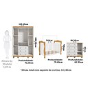 Ver imagem 3 de Quarto de Bebê Completo Berço 3 em 1, Guarda-Roupa e Cômoda MDF Nina Espresso Móveis Branco/Amêndoa