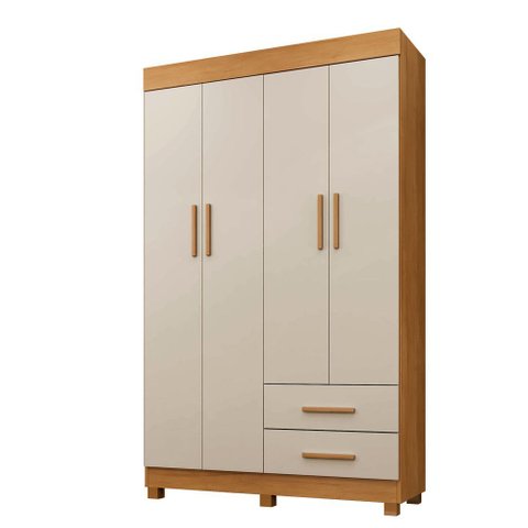 Guarda Roupa New Copacabana 4 Portas 2 Gavetas 5 Prateleiras - Benetil