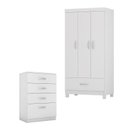 Ver imagem 1 de Cômoda Astral e Guarda Roupa Solteiro Prince Branco - Demóbile
