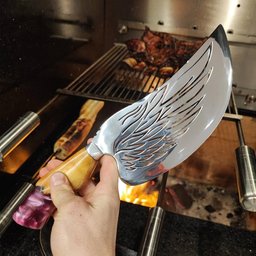 Faca Cutelo Asa Celestial Anjo 8' Aço Inox 420c Artesanal Churrasco Cabo Híbrido - 5
