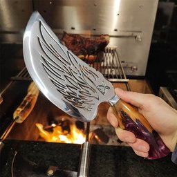 Faca Cutelo Asa Celestial Anjo 8' Aço Inox 420c Artesanal Churrasco Cabo Híbrido - 4