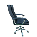 Ver imagem 2 de Cadeira Giratória Escritório Confortável Executiva Preta com Braço e Rodinhas