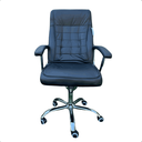 Ver imagem 1 de Cadeira Giratória Escritório Confortável Executiva Preta com Braço e Rodinhas